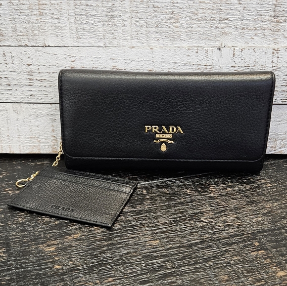 PRADA Logo Leather Long Bifold Wallet - Picture 3 of 10